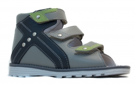 Сандалии детские с открытым носом Б3-149-037-216-1 цвет серый/т.синий фото 1