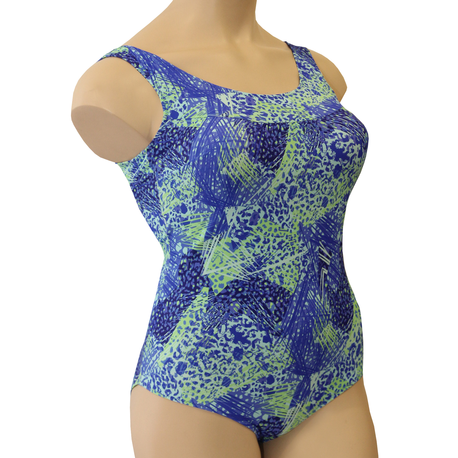 Купальник после мастэктомии Синий с лаймом К0792-1 П203 фото 1