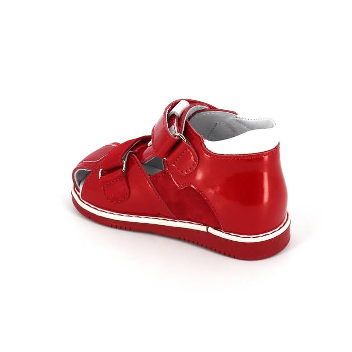 Сандали летние закрытый нос, ц.красный/белый 054/2-КП-606,46,99 фото 3