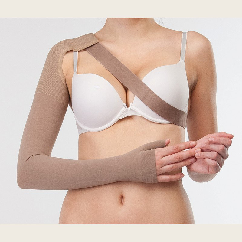 Компрессионный рукав удлиненный  с креплением на плечо  с перчаткой 2 класса арт.524 фото 1